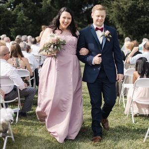 Rose colored bridesmaid dress